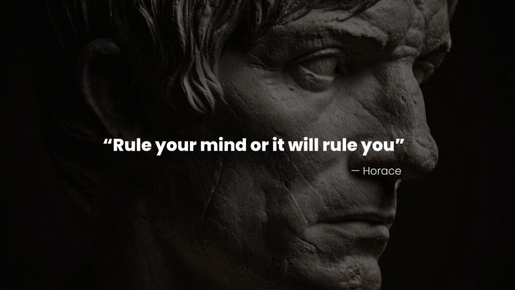 Horace Sculpture with Quote on Mind