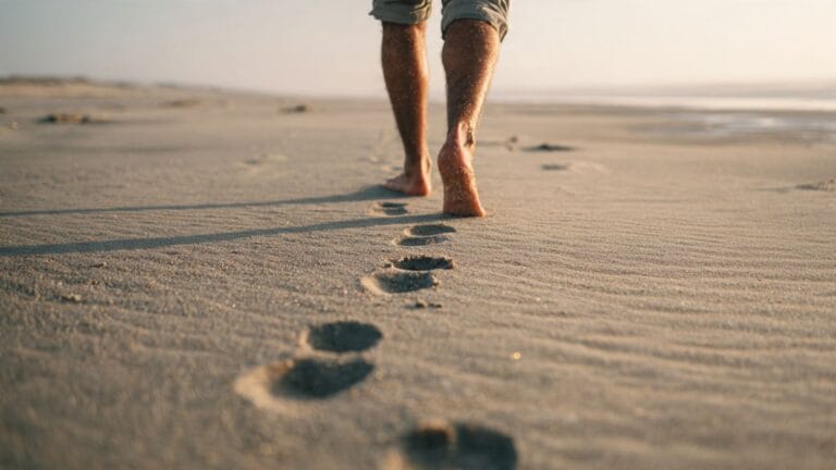 man walking alone on beach represent life is too short quotes