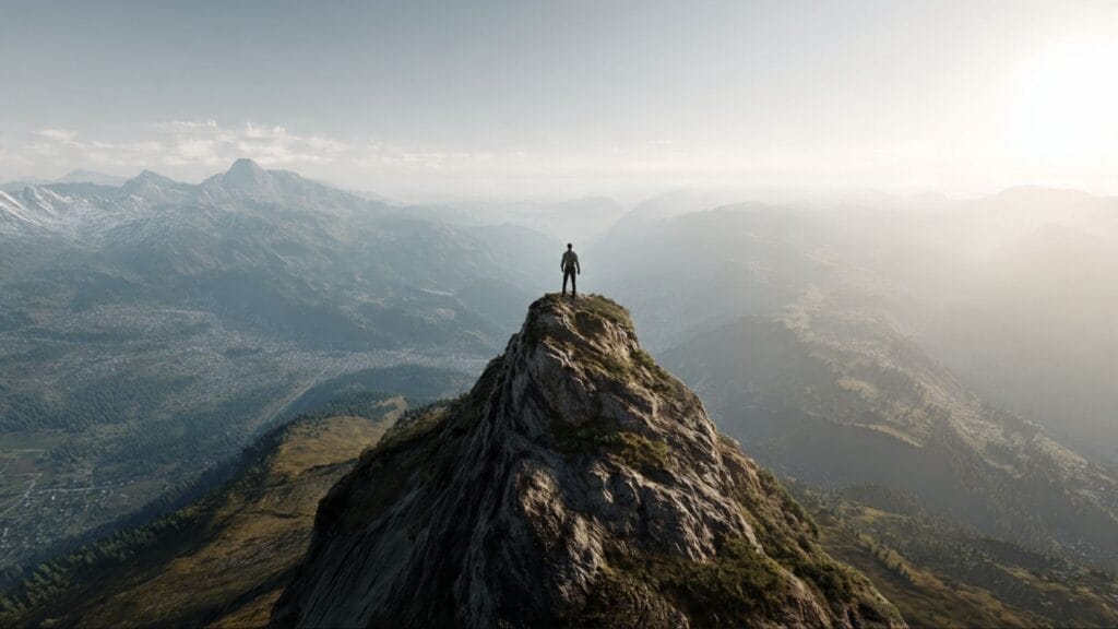 A person top of the mountain, self discipline quotes