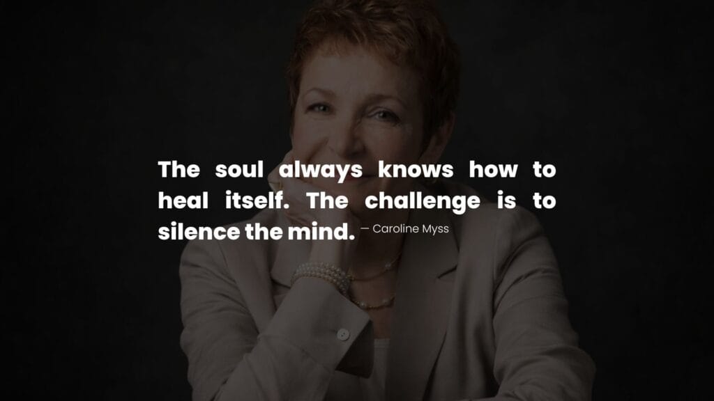 Caroline Myss portrait with Quote