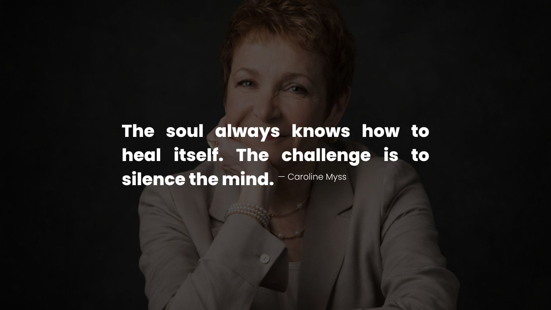 Caroline Myss portrait with Quote