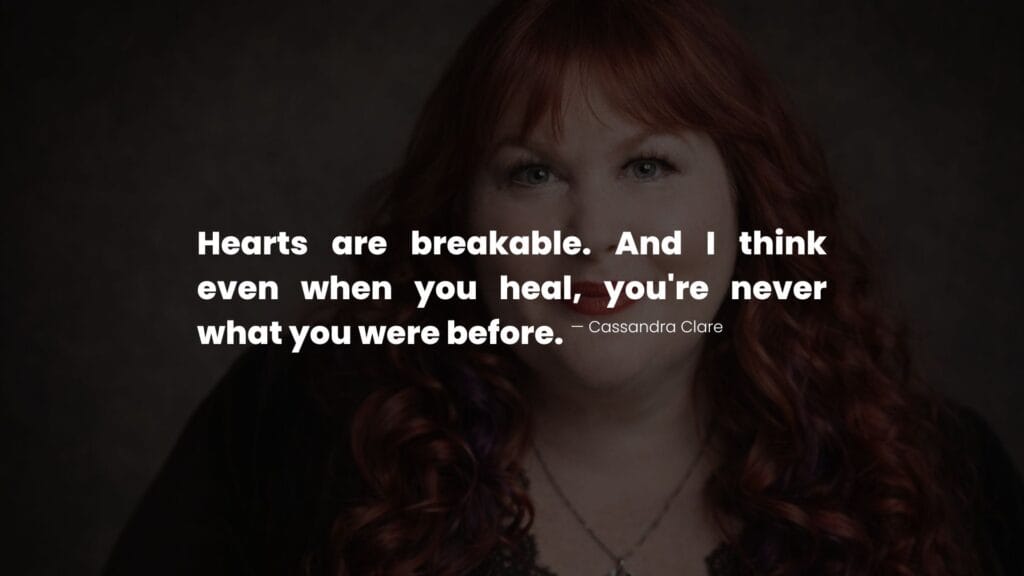 Cassandra Clare portrait with a quote