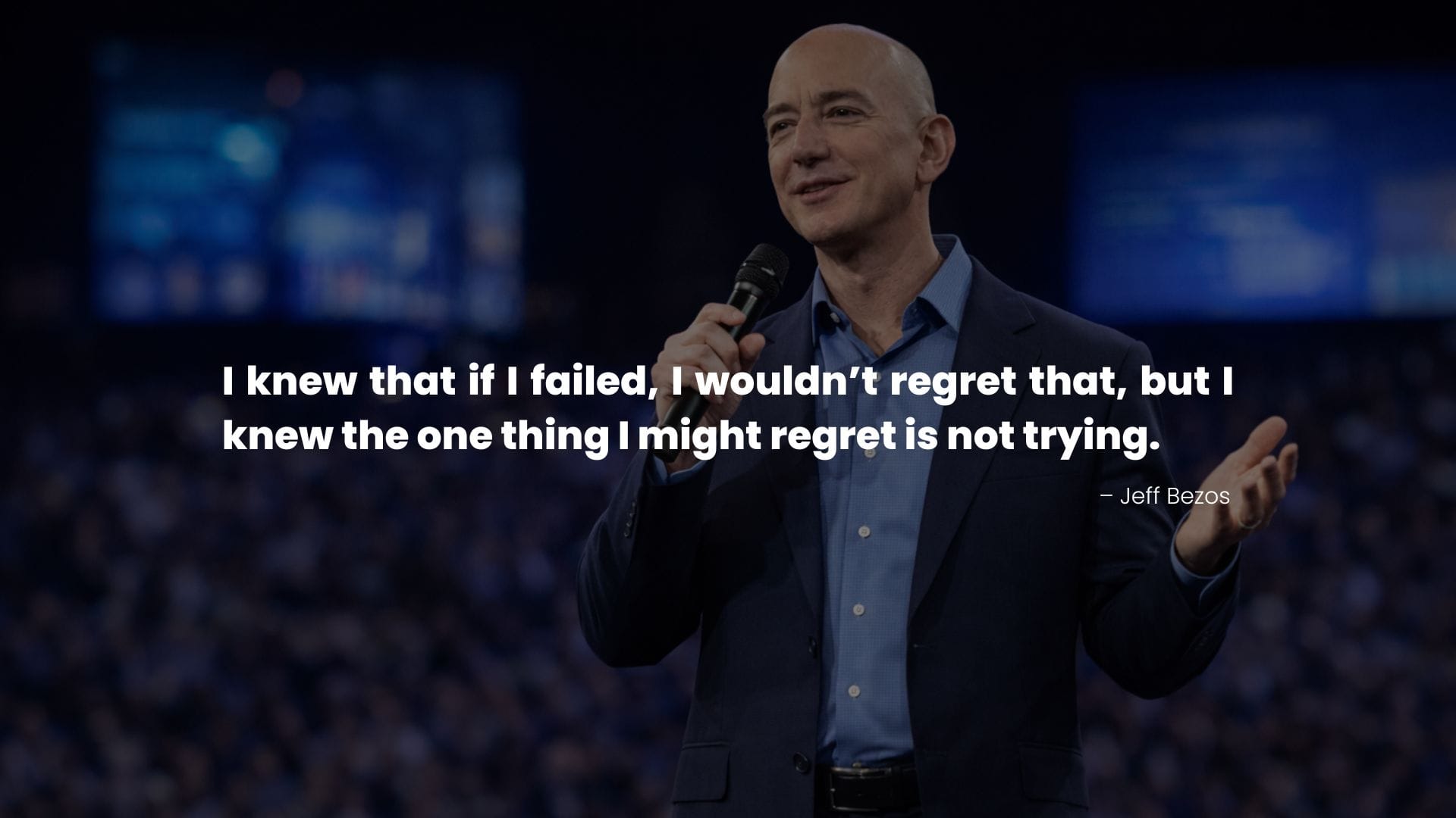 Jeff Bezos portrait on choosing taking risk over regret.