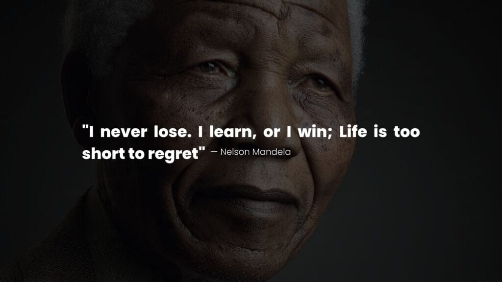 Nelson Mandela portrait with a quote