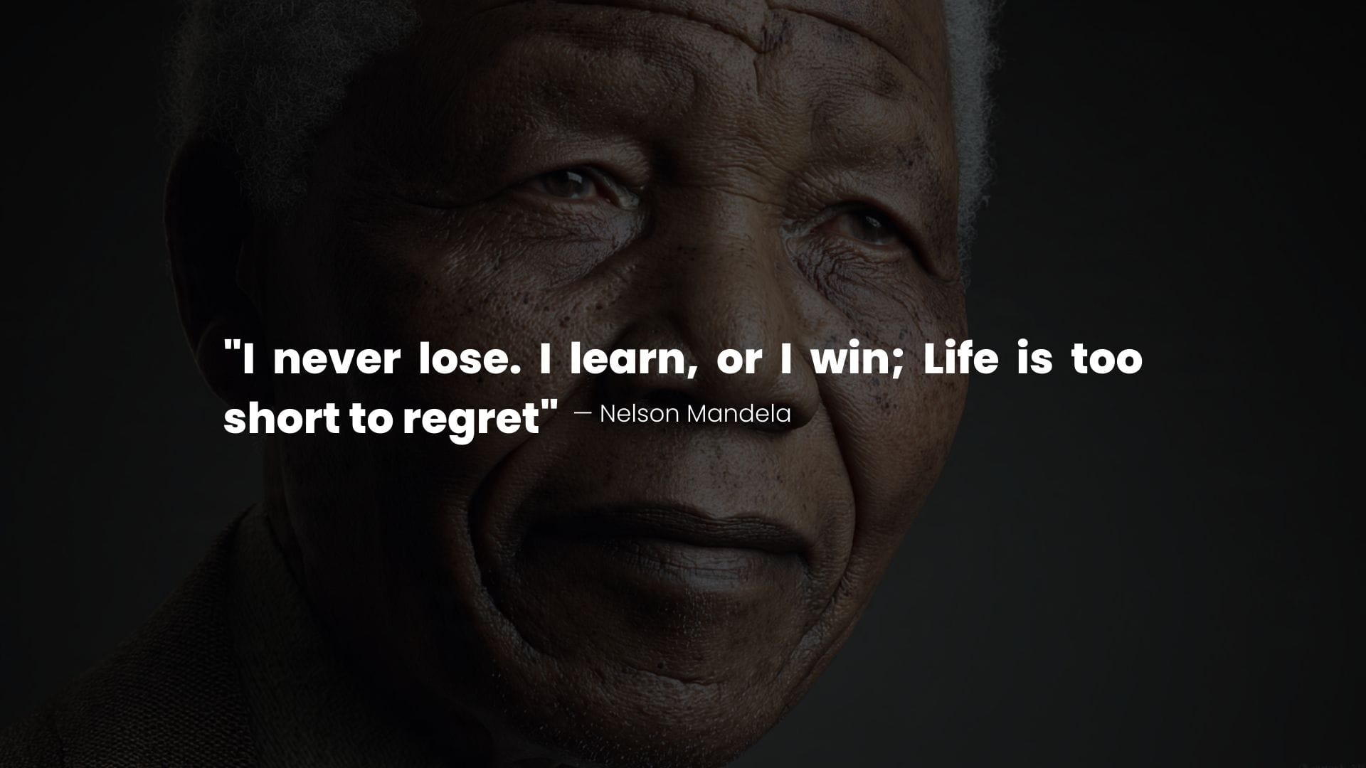 Nelson Mandela portrait with a quote