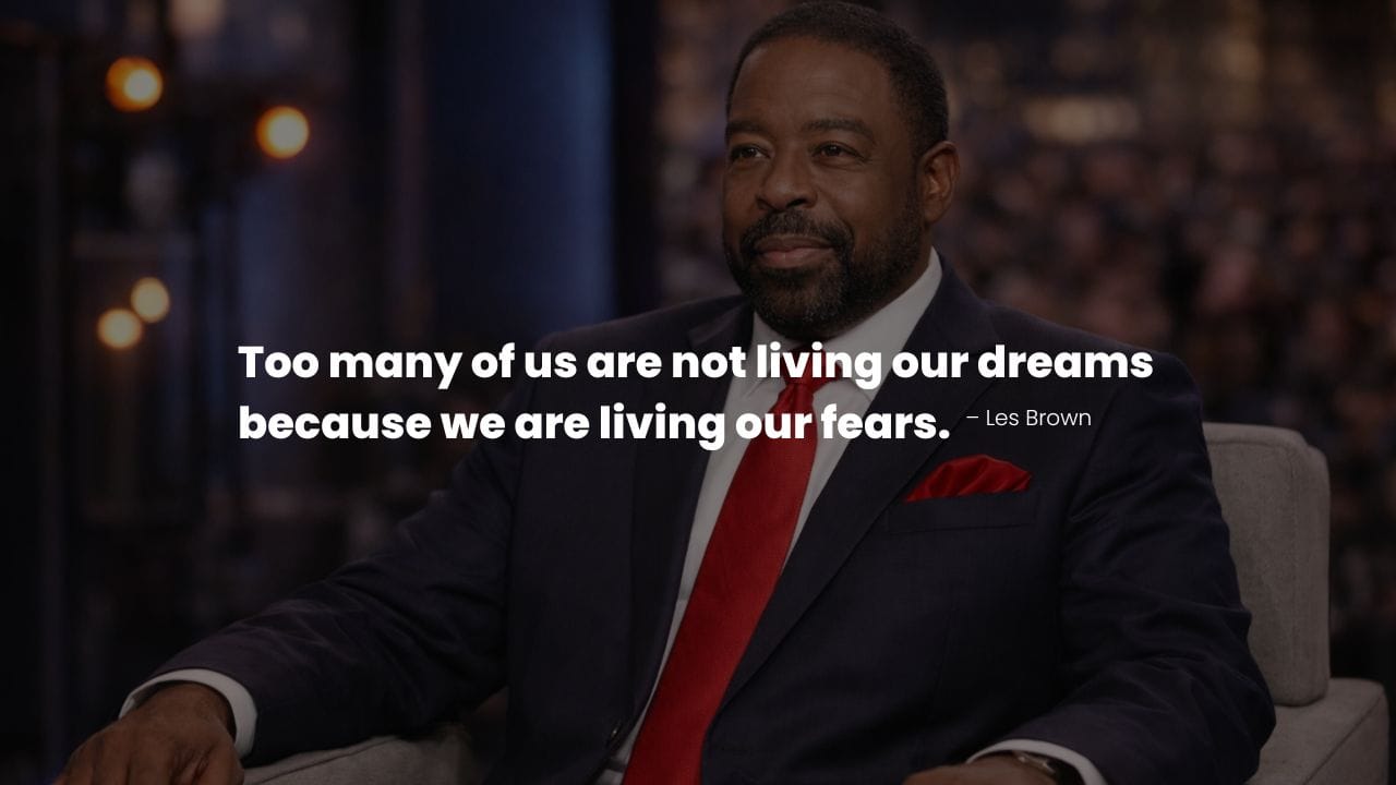 Les Brown portrait with a quote on dream