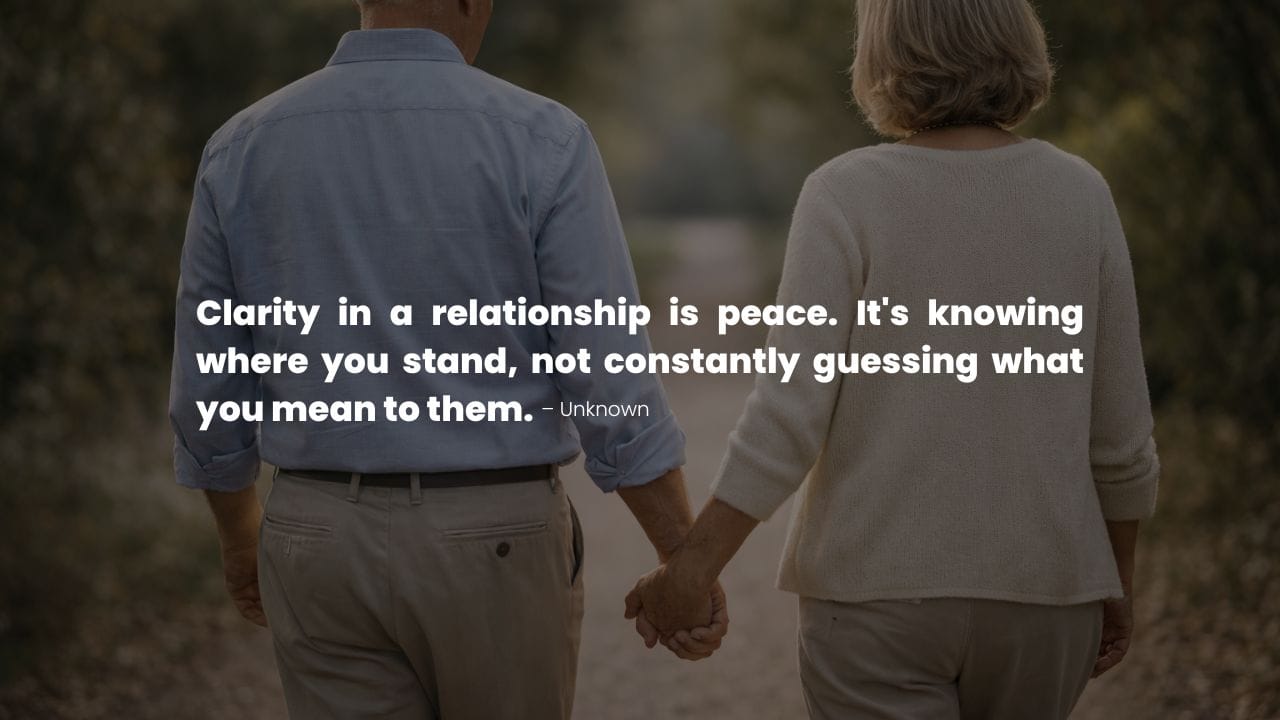 A couple holding hands symbolizes emotional security, trust, and certainty in a loving partnership.