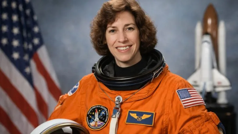 Ellen Ochoa portrait in Space suit Portrait