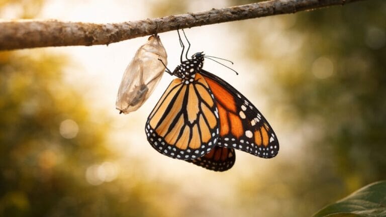 Butterfly emerging from cocoon, symbolizing transformation and growth — Quotes About Change