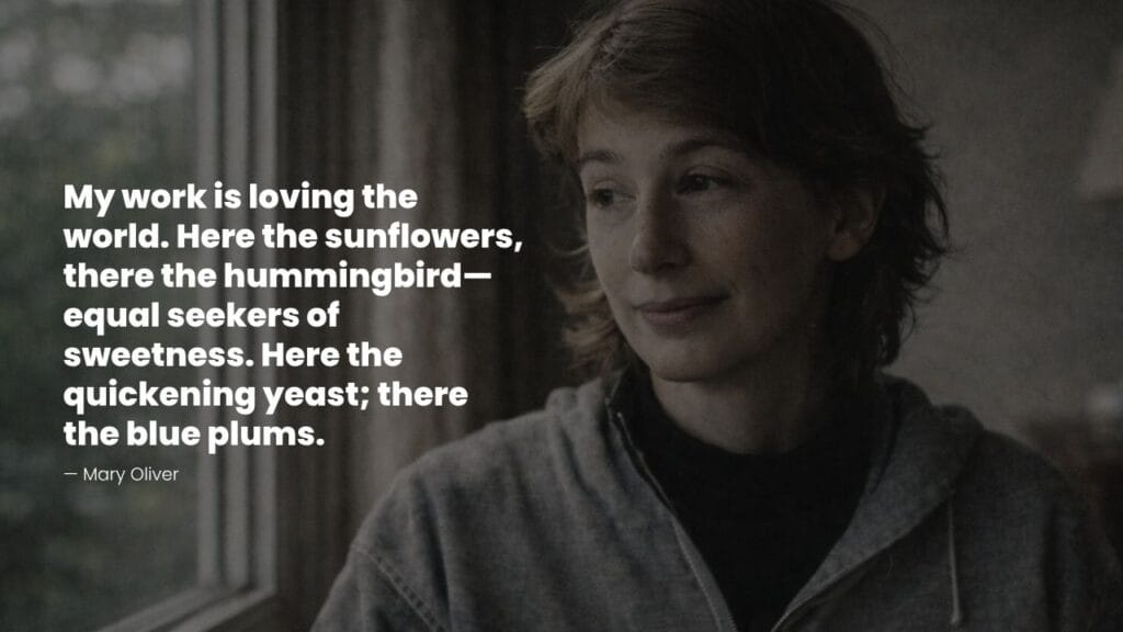 Oliver by sitting by a window with a quote about hope