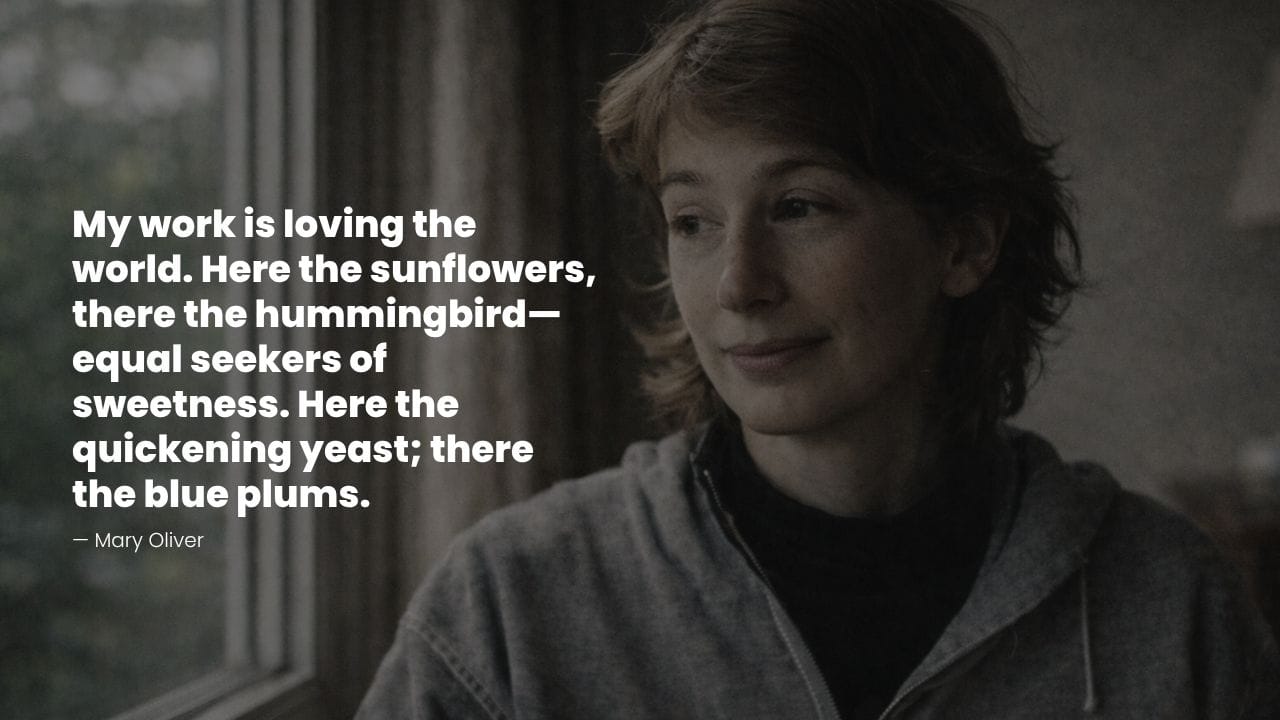 Oliver by sitting by a window with a quote about hope