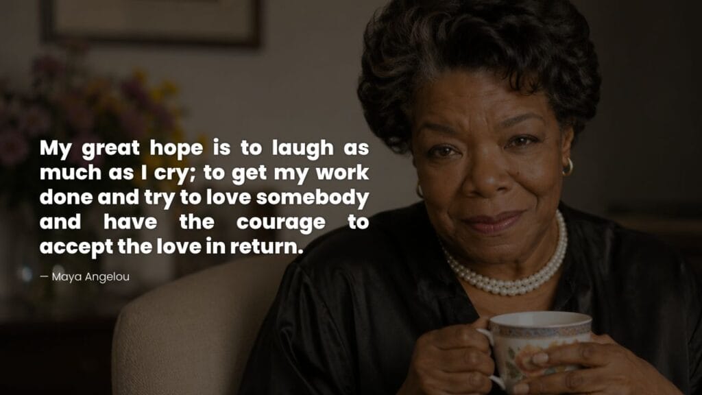 Maya Angelou Portrait Quotation on Love