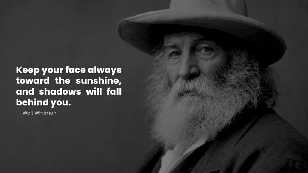 Walt Whitman portrait With Quote on Anxiety​