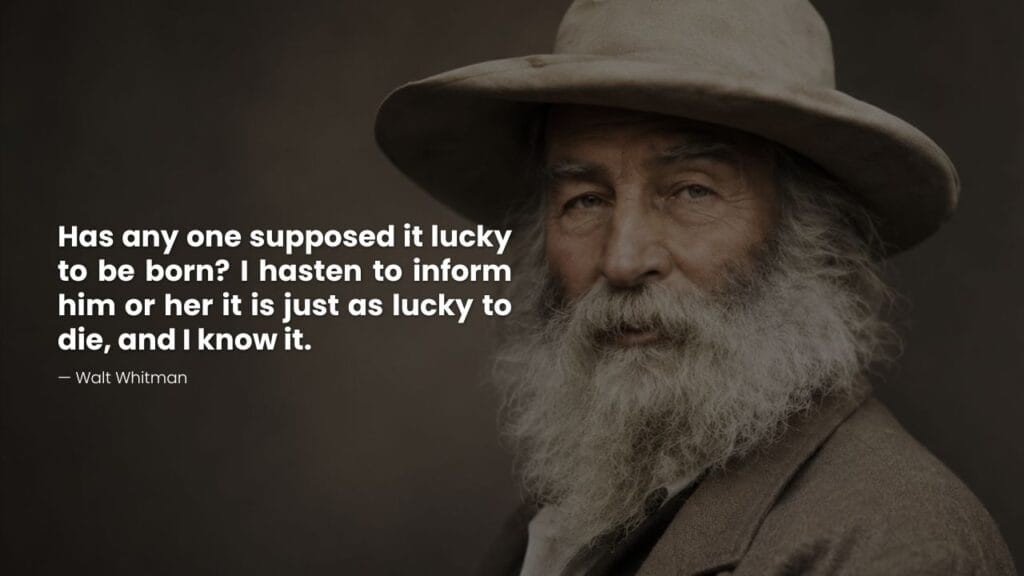 Father of Free Verse Quote on Death