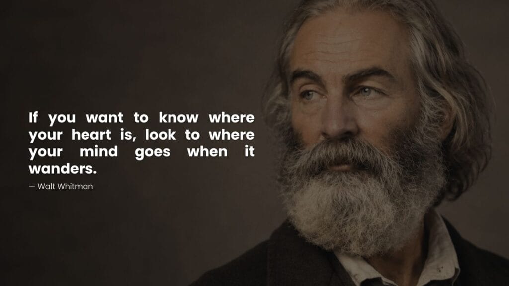 Portrait of Walt Whitman Quote on Life